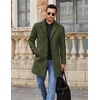 image:imageCOOFANDY Mens Wool Blend Coat Winter Trench Overcoat Classic PeacoatArmy Green