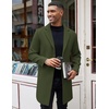 image:imageCOOFANDY Mens Wool Blend Coat Winter Trench Overcoat Classic PeacoatArmy Green