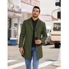 image:imageCOOFANDY Mens Wool Blend Coat Winter Trench Overcoat Classic PeacoatArmy Green