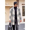 image:imageCOOFANDY Mens Wool Blend Coat Winter Trench Overcoat Classic PeacoatBbrown Plaid