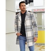 image:imageCOOFANDY Mens Wool Blend Coat Winter Trench Overcoat Classic PeacoatBbrown Plaid