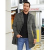 image:imageCOOFANDY Mens Wool Blend Coat Winter Trench Overcoat Classic PeacoatBlack Plaid