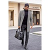 image:imageCOOFANDY Mens Wool Blend Coat Winter Trench Overcoat Classic PeacoatLight Grey