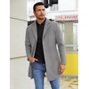 image:imageCOOFANDY Mens Wool Blend Coat Winter Trench Overcoat Classic PeacoatLight Grey