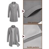 image:imageCOOFANDY Mens Wool Blend Coat Winter Trench Overcoat Classic PeacoatLight Grey