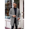 image:imageCOOFANDY Mens Wool Blend Coat Winter Trench Overcoat Classic PeacoatLight Grey