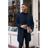 image:imageCOOFANDY Mens Wool Blend Coat Winter Trench Overcoat Classic PeacoatNavy