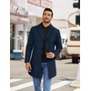image:imageCOOFANDY Mens Wool Blend Coat Winter Trench Overcoat Classic PeacoatNavy
