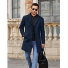 image:imageCOOFANDY Mens Wool Blend Coat Winter Trench Overcoat Classic PeacoatNavy