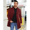 image:imageCOOFANDY Mens Wool Blend Coat Winter Trench Overcoat Classic PeacoatRed Plaid