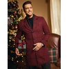 image:imageCOOFANDY Mens Wool Blend Coat Winter Trench Overcoat Classic PeacoatRed Plaid