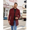image:imageCOOFANDY Mens Wool Blend Coat Winter Trench Overcoat Classic PeacoatRed Plaid
