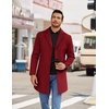 image:imageCOOFANDY Mens Wool Blend Coat Winter Trench Overcoat Classic PeacoatWine Red