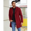 image:imageCOOFANDY Mens Wool Blend Coat Winter Trench Overcoat Classic PeacoatWine Red