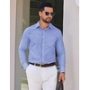 image:imageCOOFANDY Mens Wrinkle Free Plaid Dress Shirt Long Sleeve Button Down Shirt01blue White Plaid