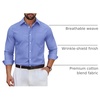 image:imageCOOFANDY Mens Wrinkle Free Plaid Dress Shirt Long Sleeve Button Down Shirt01blue White Plaid