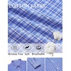 image:imageCOOFANDY Mens Wrinkle Free Plaid Dress Shirt Long Sleeve Button Down Shirt01blue White Plaid