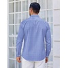 image:imageCOOFANDY Mens Wrinkle Free Plaid Dress Shirt Long Sleeve Button Down Shirt01blue White Plaid