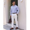 image:imageCOOFANDY Mens Wrinkle Free Plaid Dress Shirt Long Sleeve Button Down Shirt02blue Plaid