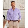 image:imageCOOFANDY Mens Wrinkle Free Plaid Dress Shirt Long Sleeve Button Down Shirt03light Purple Plaid