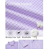 image:imageCOOFANDY Mens Wrinkle Free Plaid Dress Shirt Long Sleeve Button Down Shirt03light Purple Plaid