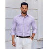 image:imageCOOFANDY Mens Wrinkle Free Plaid Dress Shirt Long Sleeve Button Down Shirt03light Purple Plaid