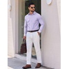 image:imageCOOFANDY Mens Wrinkle Free Plaid Dress Shirt Long Sleeve Button Down Shirt03light Purple Plaid