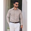 image:imageCOOFANDY Mens Wrinkle Free Plaid Dress Shirt Long Sleeve Button Down Shirt04khaki Plaid