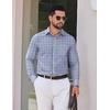 image:imageCOOFANDY Mens Wrinkle Free Plaid Dress Shirt Long Sleeve Button Down Shirt05grey White Plaid