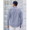 image:imageCOOFANDY Mens Wrinkle Free Plaid Dress Shirt Long Sleeve Button Down Shirt05grey White Plaid