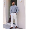 image:imageCOOFANDY Mens Wrinkle Free Plaid Dress Shirt Long Sleeve Button Down Shirt05grey White Plaid