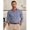 image:imageCOOFANDY Mens Wrinkle Free Plaid Dress Shirt Long Sleeve Button Down Shirt06black Grey Plaid