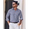 image:imageCOOFANDY Mens Wrinkle Free Plaid Dress Shirt Long Sleeve Button Down Shirt06black Grey Plaid