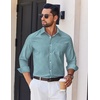 image:imageCOOFANDY Mens Wrinkle Free Plaid Dress Shirt Long Sleeve Button Down Shirt07blue Yellow Plaid