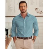 image:imageCOOFANDY Mens Wrinkle Free Plaid Dress Shirt Long Sleeve Button Down Shirt07blue Yellow Plaid