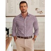 image:imageCOOFANDY Mens Wrinkle Free Plaid Dress Shirt Long Sleeve Button Down Shirt08blue Orange Plaid