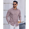 image:imageCOOFANDY Mens Wrinkle Free Plaid Dress Shirt Long Sleeve Button Down Shirt08blue Orange Plaid