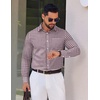 image:imageCOOFANDY Mens Wrinkle Free Plaid Dress Shirt Long Sleeve Button Down Shirt08blue Orange Plaid