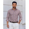 image:imageCOOFANDY Mens Wrinkle Free Plaid Dress Shirt Long Sleeve Button Down Shirt08blue Orange Plaid