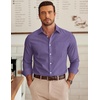 image:imageCOOFANDY Mens Wrinkle Free Plaid Dress Shirt Long Sleeve Button Down Shirt09blue Khaki Plaid