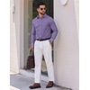 image:imageCOOFANDY Mens Wrinkle Free Plaid Dress Shirt Long Sleeve Button Down Shirt09blue Khaki Plaid