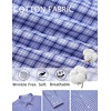 image:imageCOOFANDY Mens Wrinkle Free Plaid Dress Shirt Long Sleeve Button Down Shirt10white Deep Blue Plaid