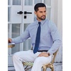 image:imageCOOFANDY Mens Wrinkle Free Plaid Dress Shirt Long Sleeve Button Down Shirt10white Deep Blue Plaid