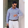 image:imageCOOFANDY Mens Wrinkle Free Plaid Dress Shirt Long Sleeve Button Down Shirt10white Deep Blue Plaid