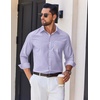 image:imageCOOFANDY Mens Wrinkle Free Plaid Dress Shirt Long Sleeve Button Down Shirt11light Blue Khaki Plaid