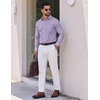 image:imageCOOFANDY Mens Wrinkle Free Plaid Dress Shirt Long Sleeve Button Down Shirt12white Red Plaid
