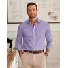 image:imageCOOFANDY Mens Wrinkle Free Plaid Dress Shirt Long Sleeve Button Down Shirt12white Red Plaid