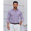 image:imageCOOFANDY Mens Wrinkle Free Plaid Dress Shirt Long Sleeve Button Down Shirt12white Red Plaid