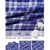 image:imageCOOFANDY Mens Wrinkle Free Plaid Dress Shirt Long Sleeve Button Down Shirt13navy White Plaid