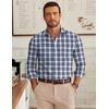image:imageCOOFANDY Mens Wrinkle Free Plaid Dress Shirt Long Sleeve Button Down Shirt14dark Green Plaid